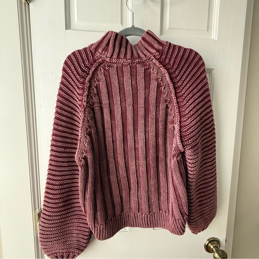 Women's Free People Ribbed Knit Sweater - Burgundy